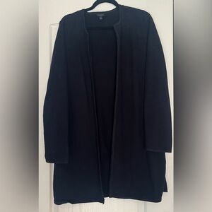 Talbots black open front cardigan knit classic dark academia layering Large